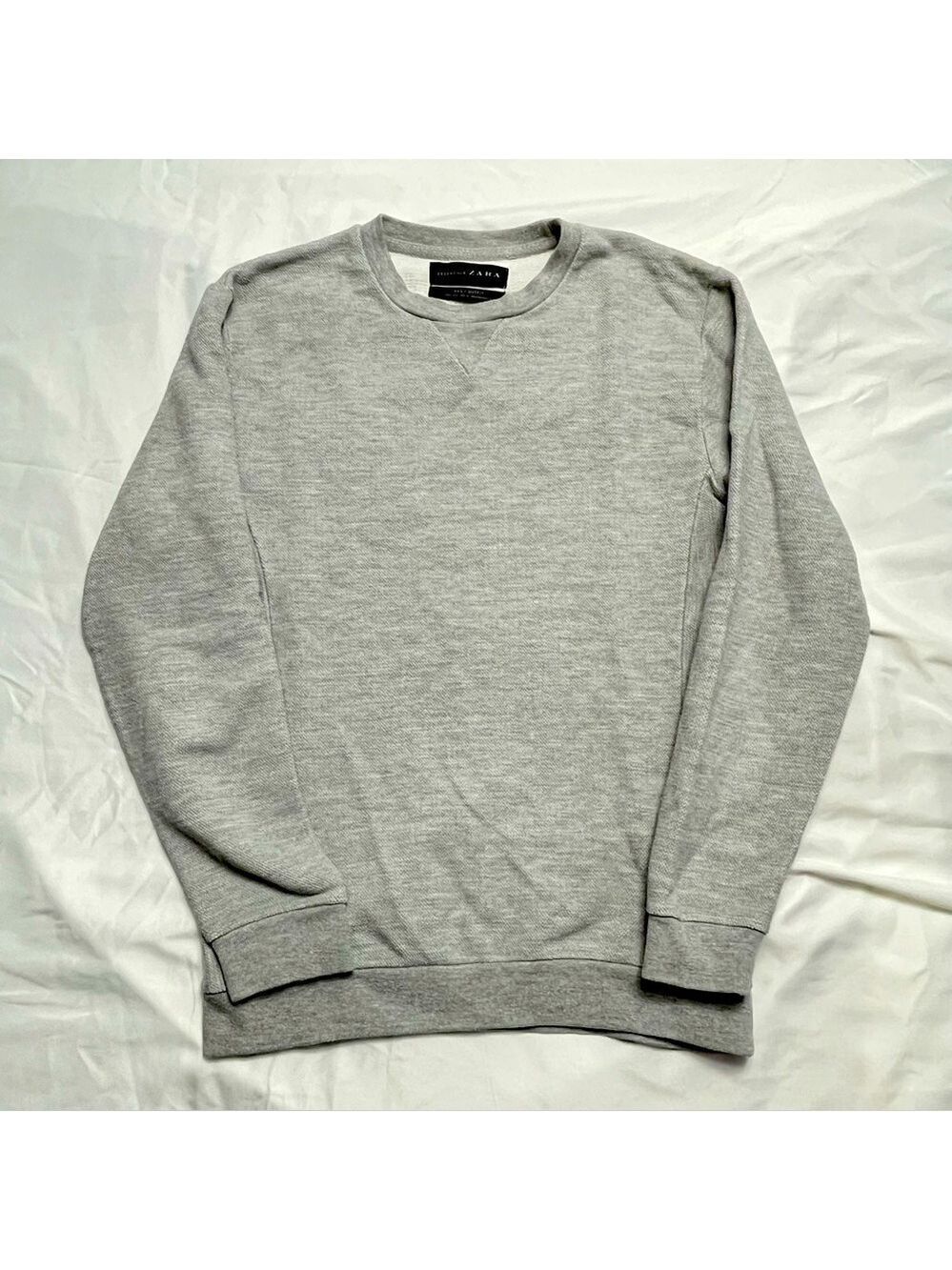 Zara Essentials Heather Grey Crewneck Sweatshirt Size S | 90% Cotton